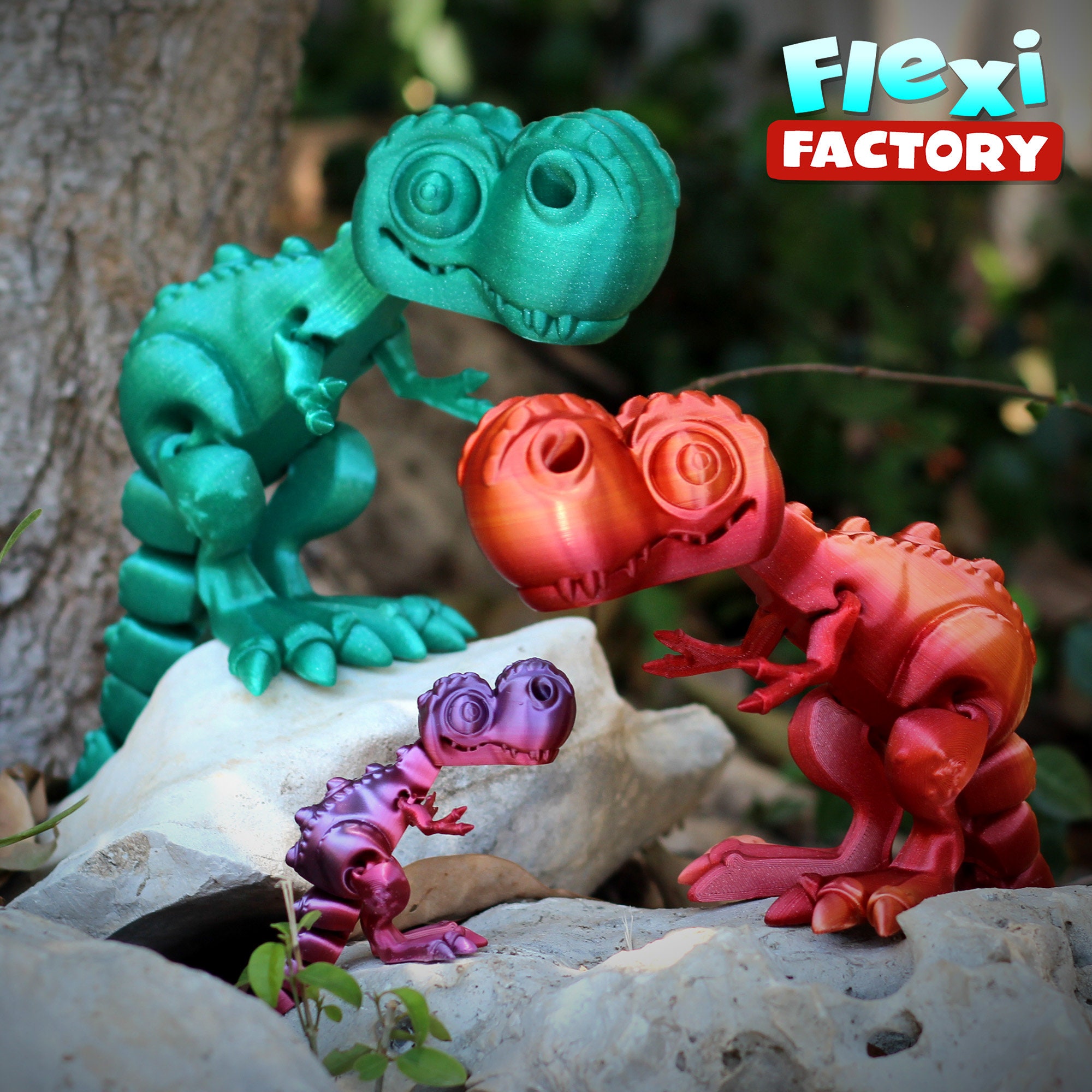 Cute Flexi Printinplace Trex Dinosaur STL File for 3D Etsy