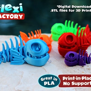 Flexi Print-In-Place Fish - STL file for 3D Printing Active