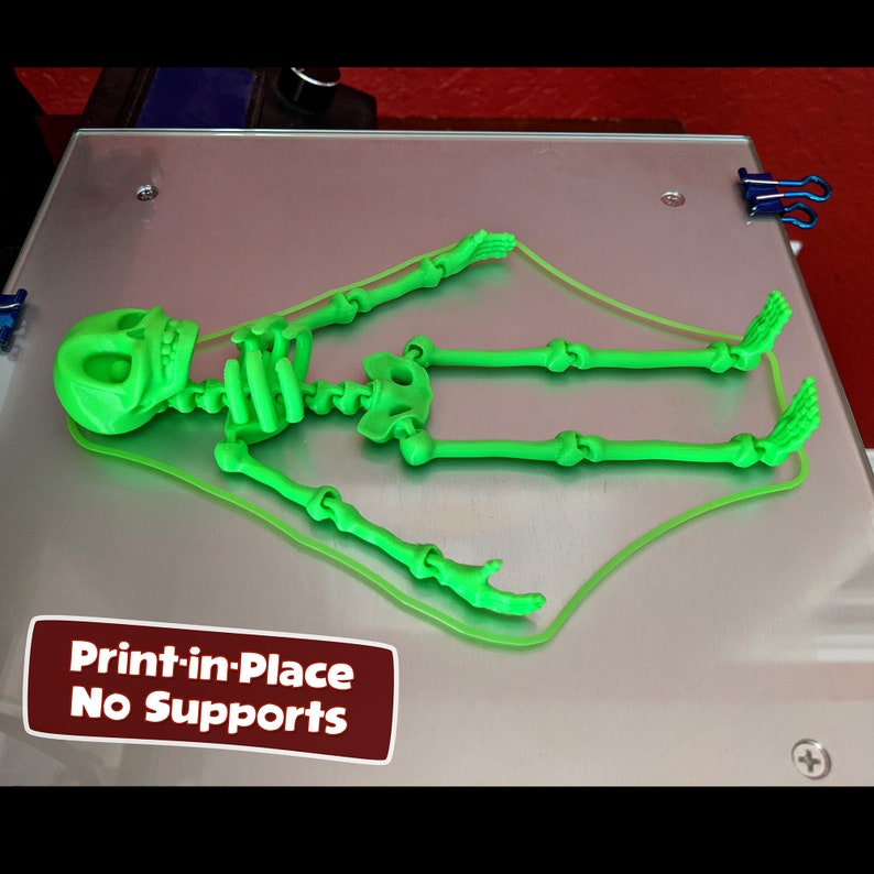 Cute Flexi actory Print-in-Place Skeleton STL for 3D Printing image 2