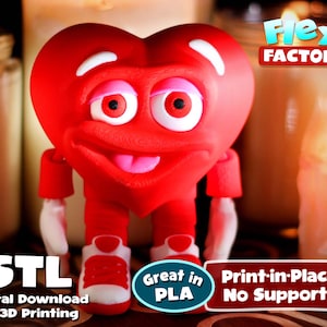 Flexi Print-In-Place Herbert The Heart Pliki 3D STL i 3MF do drukowania!