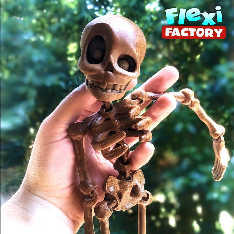 Cute Flexi actory Print-in-Place Skeleton STL for 3D Printing image 4