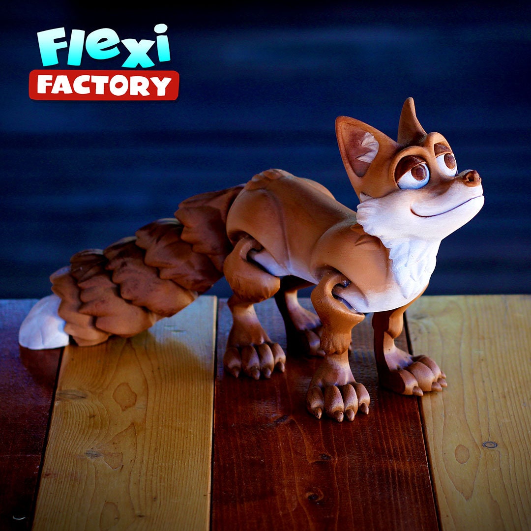 Cute Flexi Print-In-Place FOX STL Datei für 3D Druck - .de