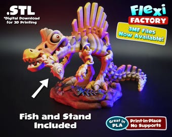 Flexi Factory Skeleton Spinosaurus: STL and 3MF Files Included