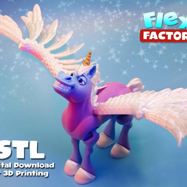 Flexi Factory Print-In-Place Pegasus, Unicorn, Horse and Alicorn