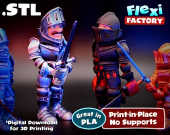 Flexi Factory Print-In-Place Knight 3D STL and 3MF Files for printing!