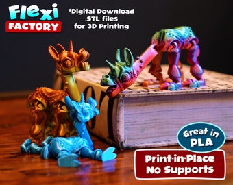Flexi Print-in-place LLamacorn (LLama Unicorn) - STL files for 3D Printing