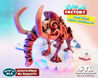 Flexi Factory skeleton Mammoth: 3MF and STL files Included!