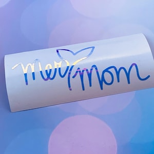 holographic mermom vinyl sticker | mermaid tail vinyl decal | mermaid sticker for tumbler, car, laptop, phone | mermaid lover gift