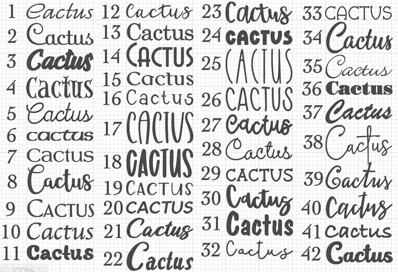 All words are the same width as pictured. However, fonts can vary in height. See other photos for close up of the fonts. If you would like to see a name or word written out in a specific font, please send me a message!