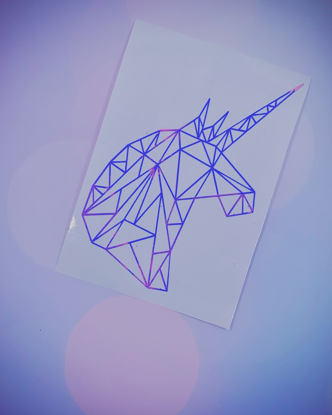 Geometric Unicorn Vinyl Decal Holographic Unicorn Sticker for Car