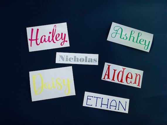 Personalized name vinyl sticker | name vinyl decal with custom font and color | custom made name badge for backpack, tumbler, phone, laptop