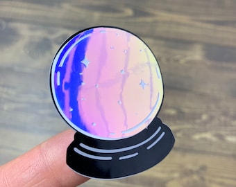 magic crystal ball vinyl sticker | fortune telling vinyl sticker | scrying ball vinyl decal | wiccan/pagan vinyl decal | occult stickers