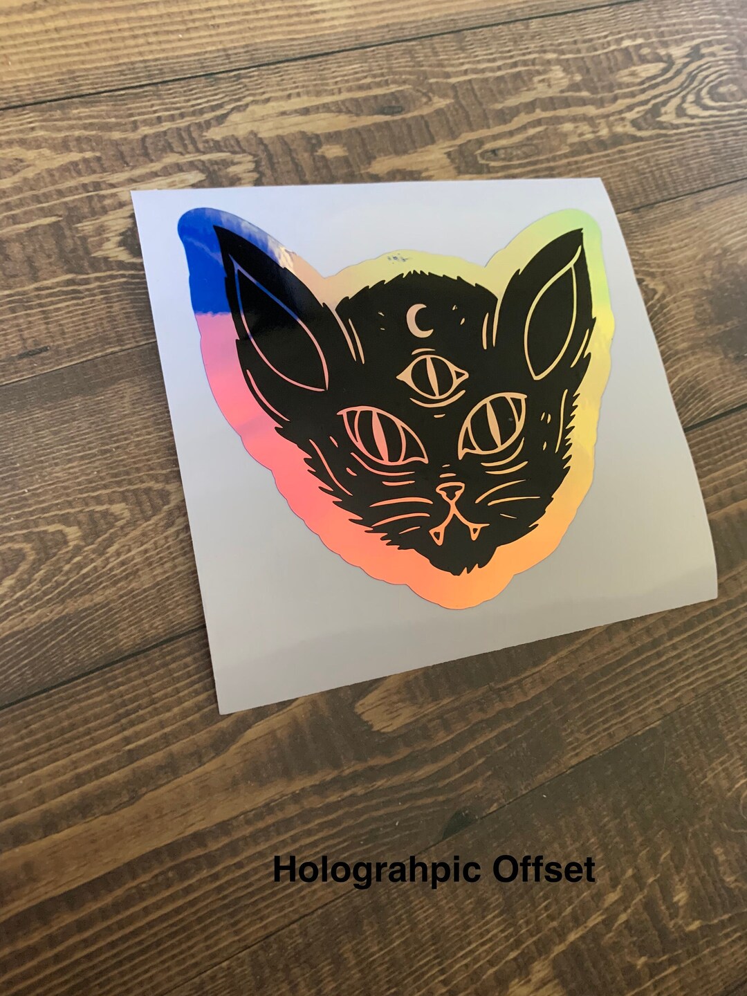 Holographic Occult Kitty Vinyl Sticker | Occult Cat Vinyl Decal | Magic ...