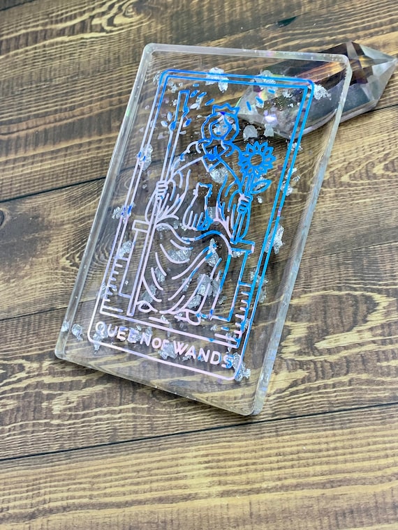 Holographic Tarot Card With Amethyst and Silver Flake | Resin Tarot Card | Tarot Deck Gift | Witchy Gifts | Altar Decor | Witchy Home Decor - Etsy Holographic Tarot Card With Amethyst and Silver Flake | Resin Tarot Card | Tarot Deck Gift | Witchy Gifts | Altar Decor | Witchy Home Decor - Etsy