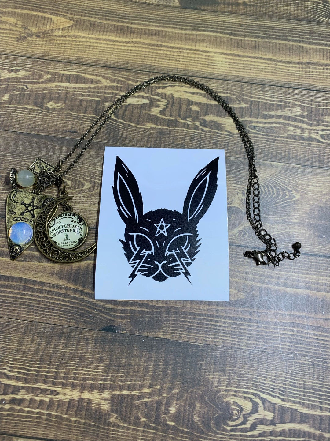 Occult Rabbit Sticker With Pentacle | Witchy Vibe Stickers | Occult ...