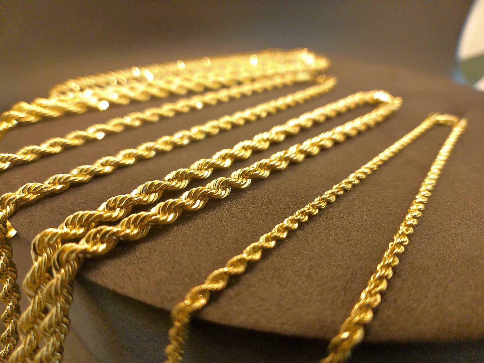 10K Gold Rope Chain Rope Chain Necklace 10K Real Gold - Etsy