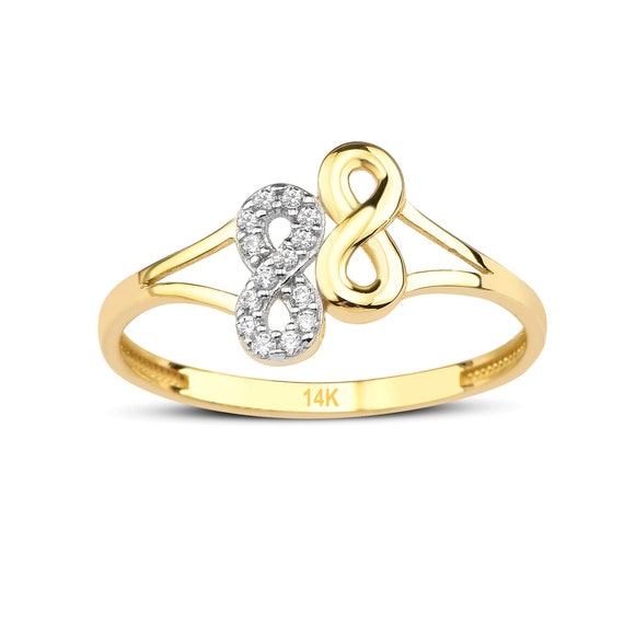 14K Gold Double Infinity Ring Women s Infinity Ring Shiny Polished