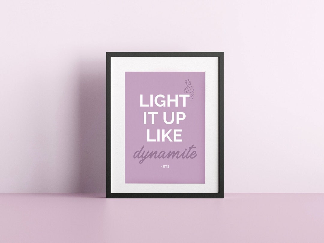 Light It up Like Dynamite Digital Poster. Kpop Song Lyrics. Pastel