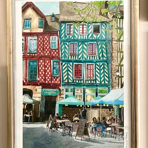 Echte aquarel, landschaps- of huisschildering, gepersonaliseerd cadeau, 100% handgemaakt, handgemaakt, realistisch