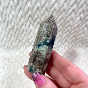 Green Flower Jasper Crystal Point - Crystal Tower - Healing Crystal - Spiritual Gift - Sakura - Flower Agate
