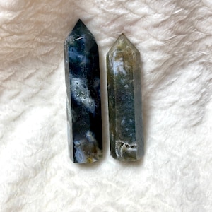 Druzy Moss Agate Towers - Crystal Tower - Healing Crystal - Spiritual Gift