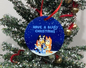 Blue Dog Christmas Ornament