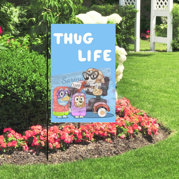 Thug Life Granny Mobile Garden Flag