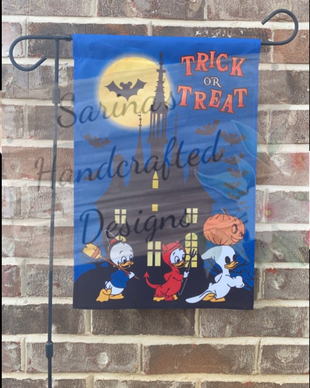Mickey & Minnie Halloween Garden Flag, Garden Decor, Holiday Decor