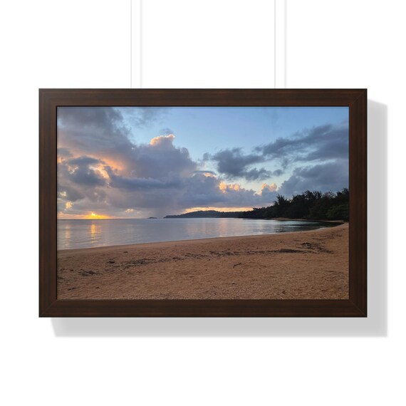KAUAI SUNRISE Coastal Serenity Framed Poster, Beach Decor, Relaxing Wall Art, Gift for Ocean Lovers, Home Decor, Nature Photography