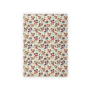 Christmas Shih Tzu Wrapping Paper, Holiday Gift Wrap, Cute Puppy Scarf Pattern, Present Packaging, Festive Dog Print, Xmas Animal Paper,