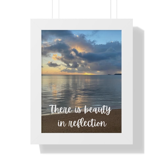 Serene Framed Vertical Poster for Home Decor, Uplifting Wall Art, Nature Photography, Inspirational Quote, Gift for Nature Lovers