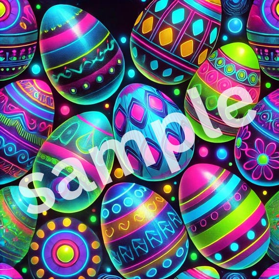 Bright NEON Easter EGGS bright and colorful, 80s themed festive Easter gift wrapping paper gift pattern (PRINTABLE file only)
