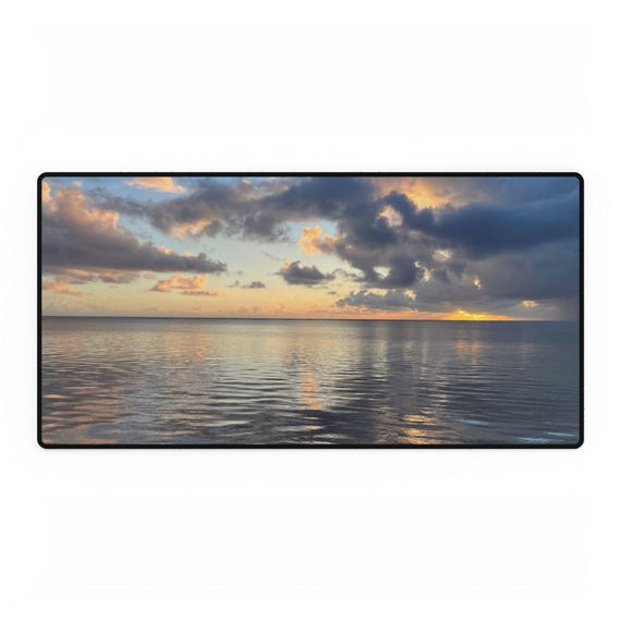 Serene Ocean Desk Mat, Coastal Theme Desk Mat, Office Decor, Meditation Space, Gift for Ocean Lovers, Home Office Essentials, Unique Desk