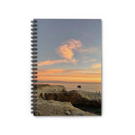Sunset Beach Spiral Notebook, Ruled Line Journal, Coastal Notebook for Beach Lovers, Travel Journal, Beach-Inspired Gift, Writing Diary