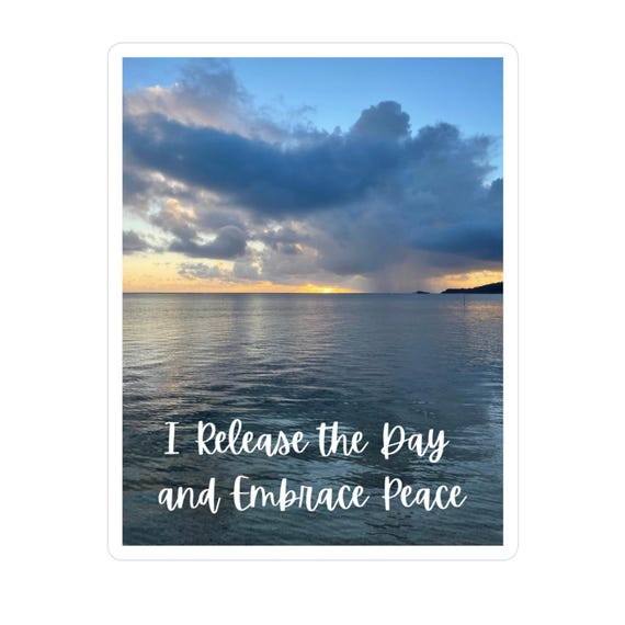 Peaceful Inspirational Vinyl Decals, Self-Care Stickers, Relaxation Decor, Embrace Peace Wall Art, Gift for Mindfulness Lovers, Zen Quotes