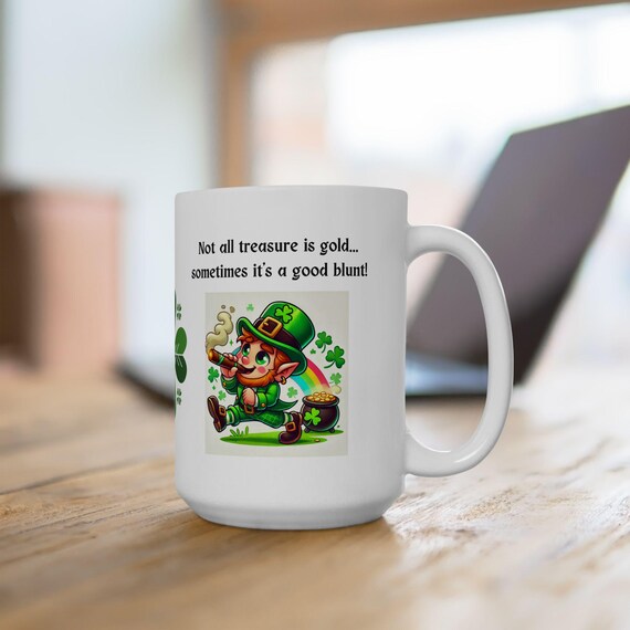 Funny St. Patrick's Day Ceramic Mug, Perfect for Coffee Lovers, Gift for Irish Theme Party, Lucky Charm Cup, Celebration Drinkware, Humor