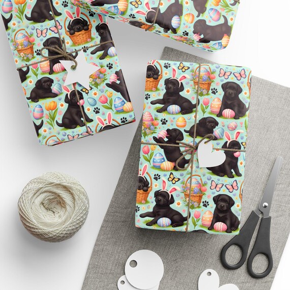 Cute Puppy Wrapping Paper, Dog-Themed Gift Wrap for Birthdays, Baby Showers, Easter, Pet Lovers Decor