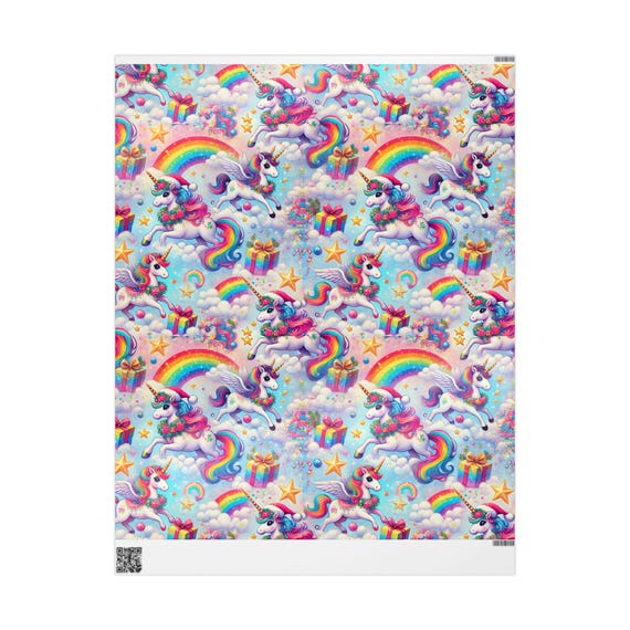 Wrapping Papers, Unicorn Christmas Gift Wrap, Holiday Present Decoration, Magical Gift Packaging, Dreamy Unicorn Pattern, Festive Wrapping