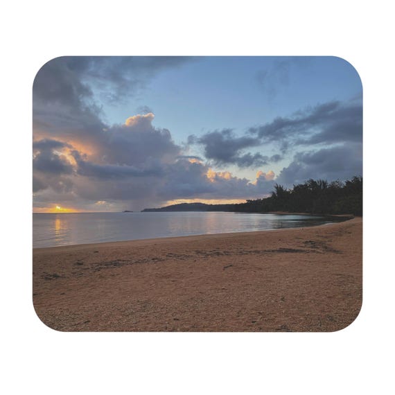 Scenic Beach Mouse Pad, Coastal Office Decor, Calm Workspace Accessory, Gift for Remote Workers, Ocean Lovers Mousepad