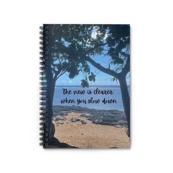 Inspiring Spiral Notebook - Nature Vibes, Motivational Journal, Gift for Writers, Beach Lovers, School Supplies, Inspirational Quotes
