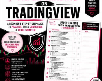 Paper Trading with TradingView Quick Start Guide | Beginner Trading PDF | TradingView Tutorial | Paper Trading Checklist | Printable Digital