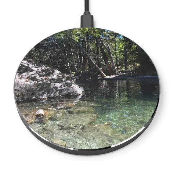 Peaceful Water Pond Wireless Charger, Fast Charging Pad, Eco-Friendly Desk Accessory, Unique Tech Gift for Nature Lovers, Perfect for Home