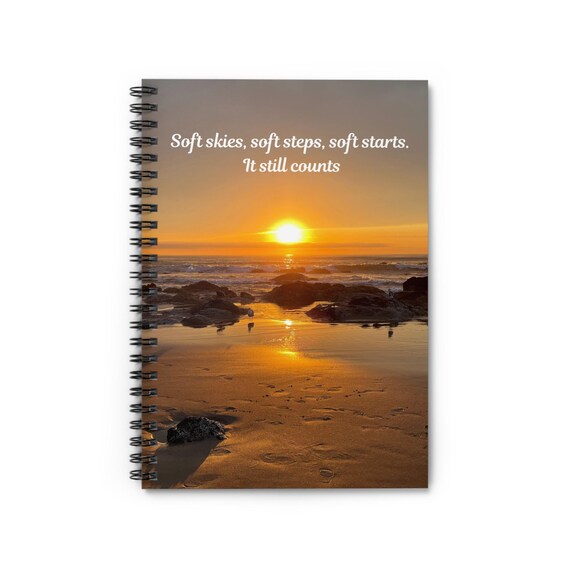 Inspirational BEACH SUNSET Spiral Notebook - Motivational Journal, Recovery Journal, Gratitude Journal, Gift for Her, Wellness, Office
