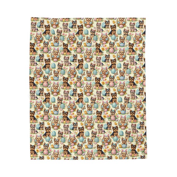 SHIH TZU dogs EASTER Puppies Whimsical Plush Blanket with Cute Animal Print, Cozy Gift for Kids, Nursery Decor, Baby Showers, Soft Throw