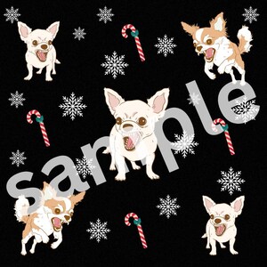 Wütende, süße kleine CHIHUAHUAS mit Nikolausmützen kläffen wild! Lustiges Weihnachts Geschenkpapier Muster (DRUCKBARE VERSION)