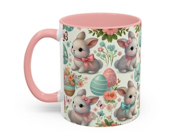 Cute Bunny Easter Coffee Mug - Springtime Decor, Gift for Rabbit Lovers, Seasonal Mugs, Birthday Present, Holiday Drinkware