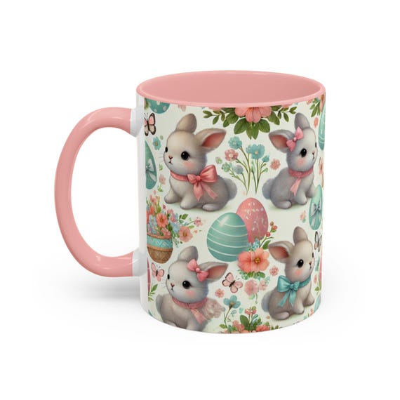 Cute Bunny Easter Coffee Mug - Springtime Decor, Gift for Rabbit Lovers, Seasonal Mugs, Birthday Present, Holiday Drinkware