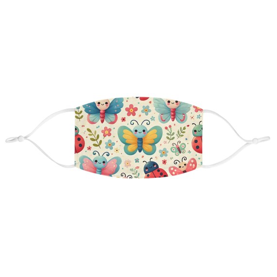 EASTER Colorful Butterflies Ladybugs Fabric Face Mask, Cute Mask for Kids or Adults, Spring pattern, Parties, Gifts, Allergy Season