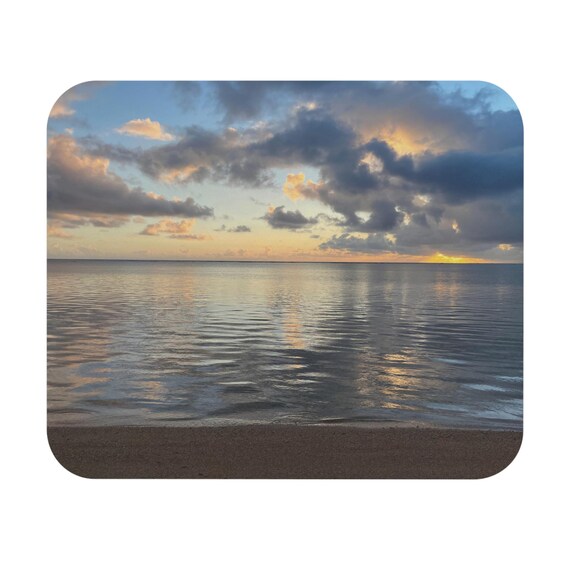 Serene Beach Mouse Pad, Coastal Office Décor, Ideal Gift for Beach Lovers, Work from Home Essentials, Nature-Inspired