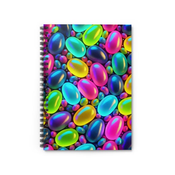 Colorful Easter JELLYBEANS candy Spiral Notebook - Fun & Functional Journal for Creative Minds, Perfect for School, Work, or Daily Notes